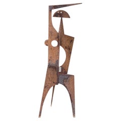 20. Jahrhundert Französisch Vintage abstrakte Brutalist rohe Metall-Skulptur