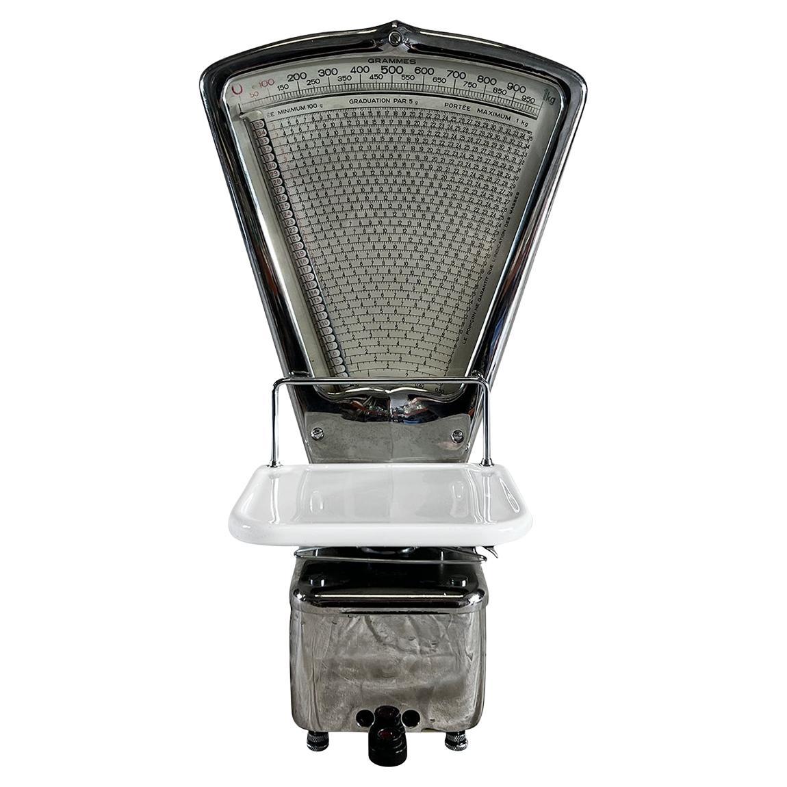 Französische Vintage Art Deco Metall Berkel Autogewichtsschale aus dem 20. Jahrhundert