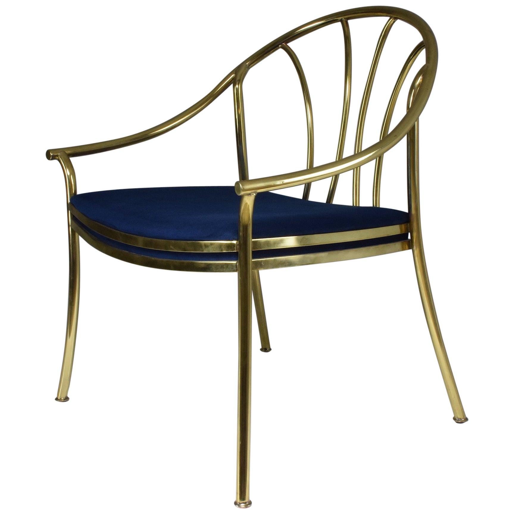 Sillón de latón vintage italiano del siglo XX, 1970-1980