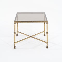 Table d'appoint en laiton vintage française du 20ème siècle dans le style de la Maison Jansen