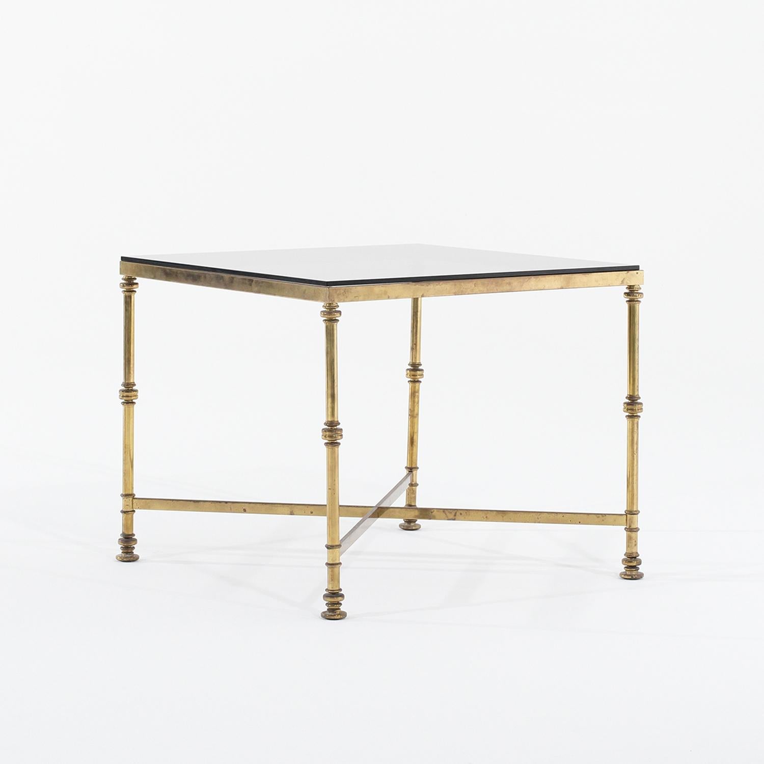 Hand-Crafted 20th Century French Vintage Brass Side, Sofa Table in the Style of Maison Jansen For Sale