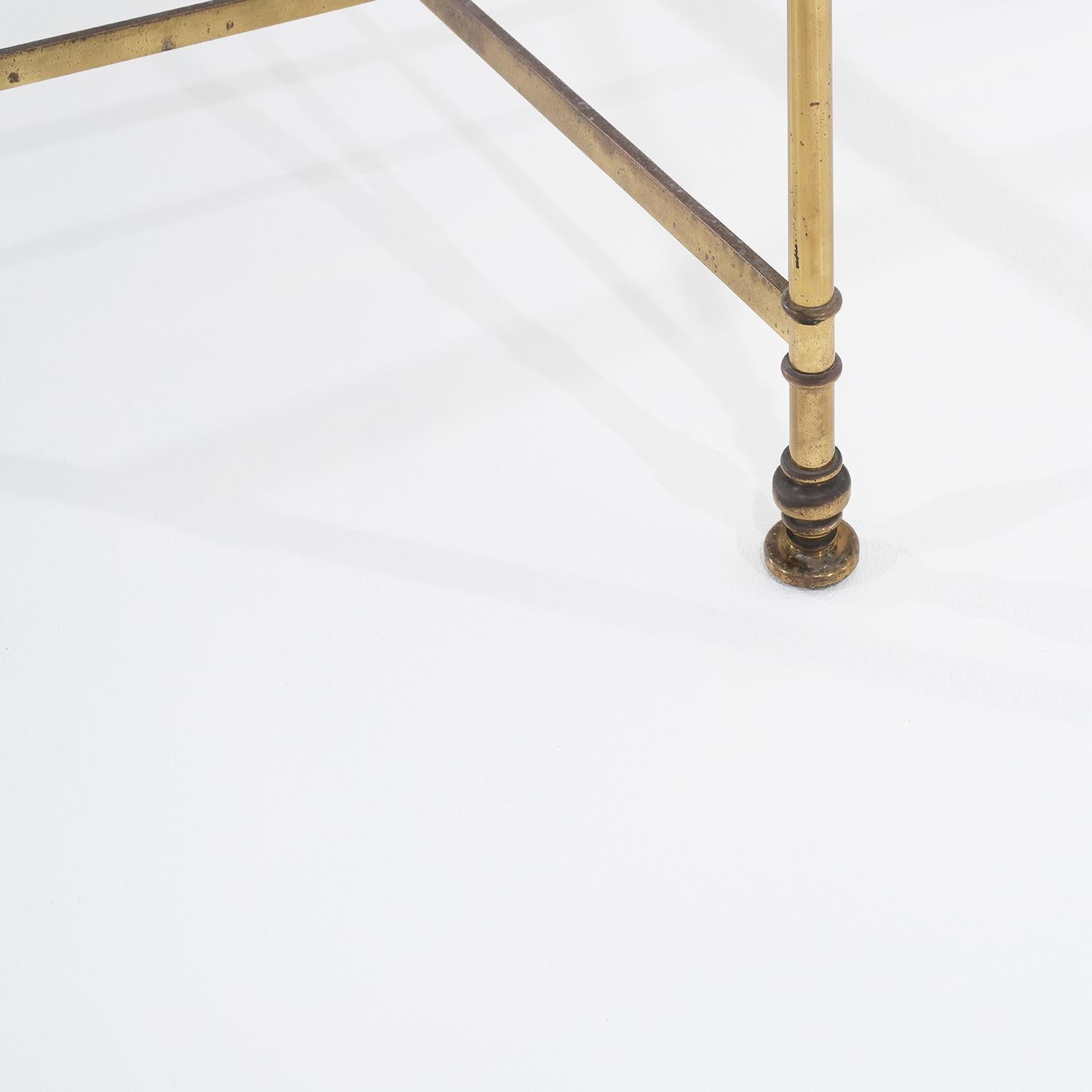 20th Century French Vintage Brass Side, Sofa Table in the Style of Maison Jansen For Sale 1