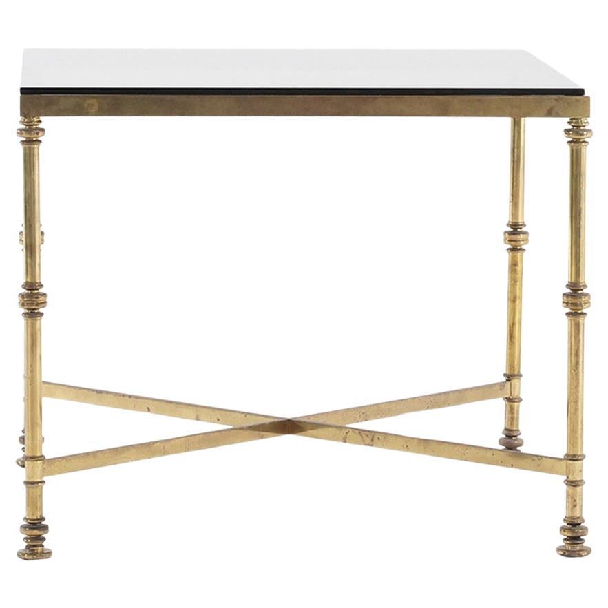 20th Century French Vintage Brass Side, Sofa Table in the Style of Maison Jansen For Sale