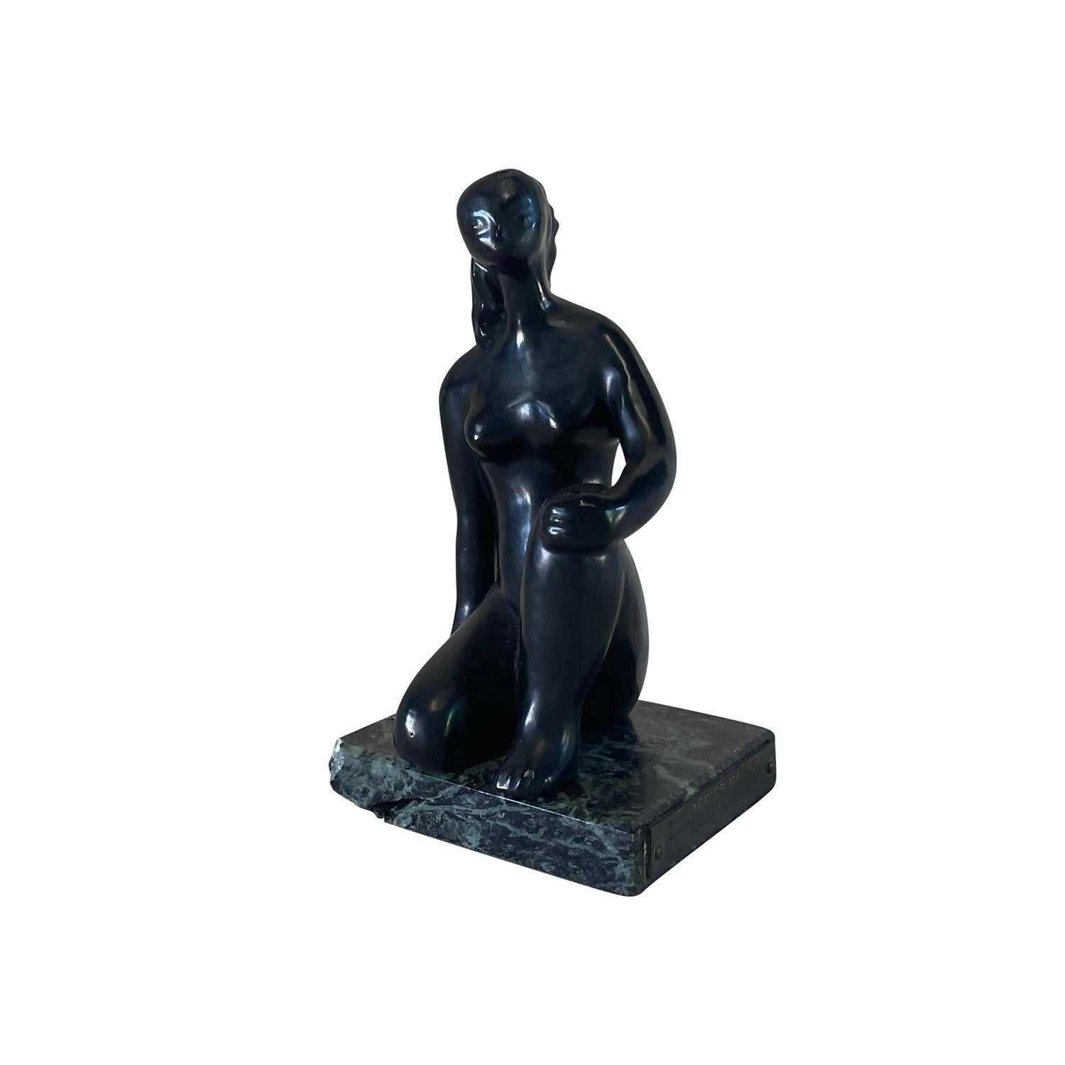 Fatto a mano Statuetta di bronzo vintage francese del XX secolo - Fonderies Gailly in vendita