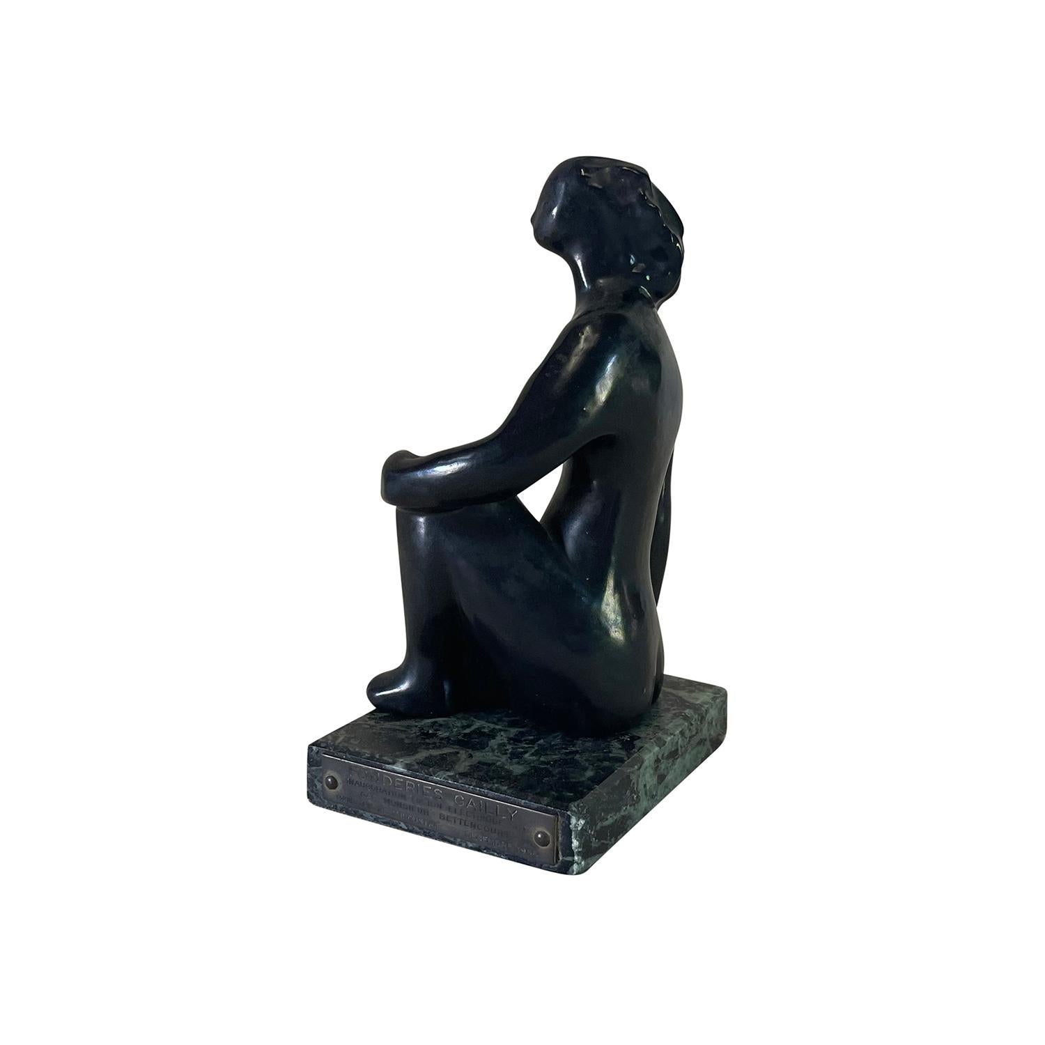 Metallo Statuetta di bronzo vintage francese del XX secolo - Fonderies Gailly in vendita