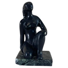 20th Century French Vintage Bronze Statuette of a Woman - Fonderies Gailly