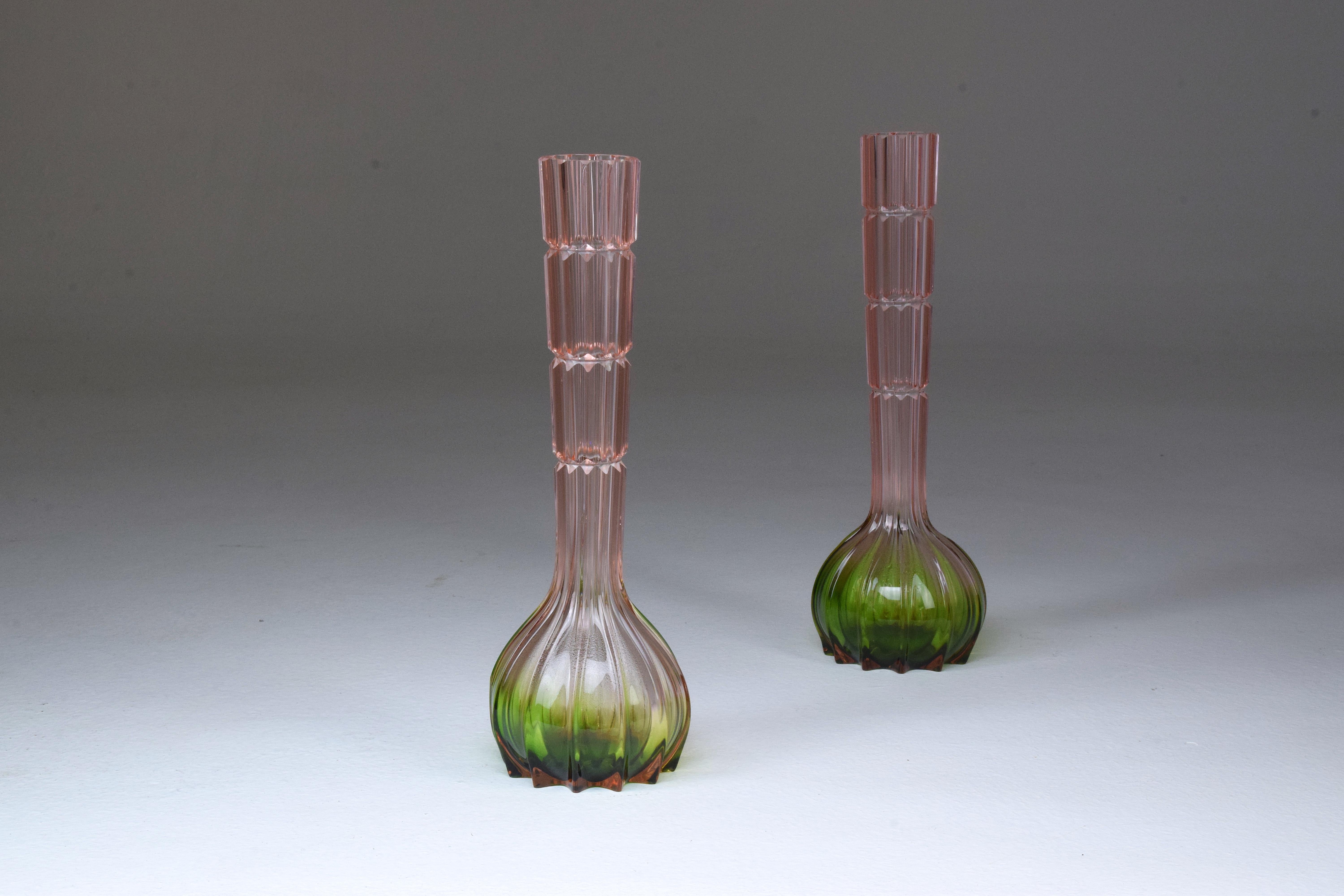 Art Glass 20th Century French Vintage Crystal Vases, 1960s