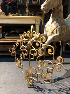 20th Century French Vintage Hand-Carved and Painted Metal Clothes or Hat Hanger