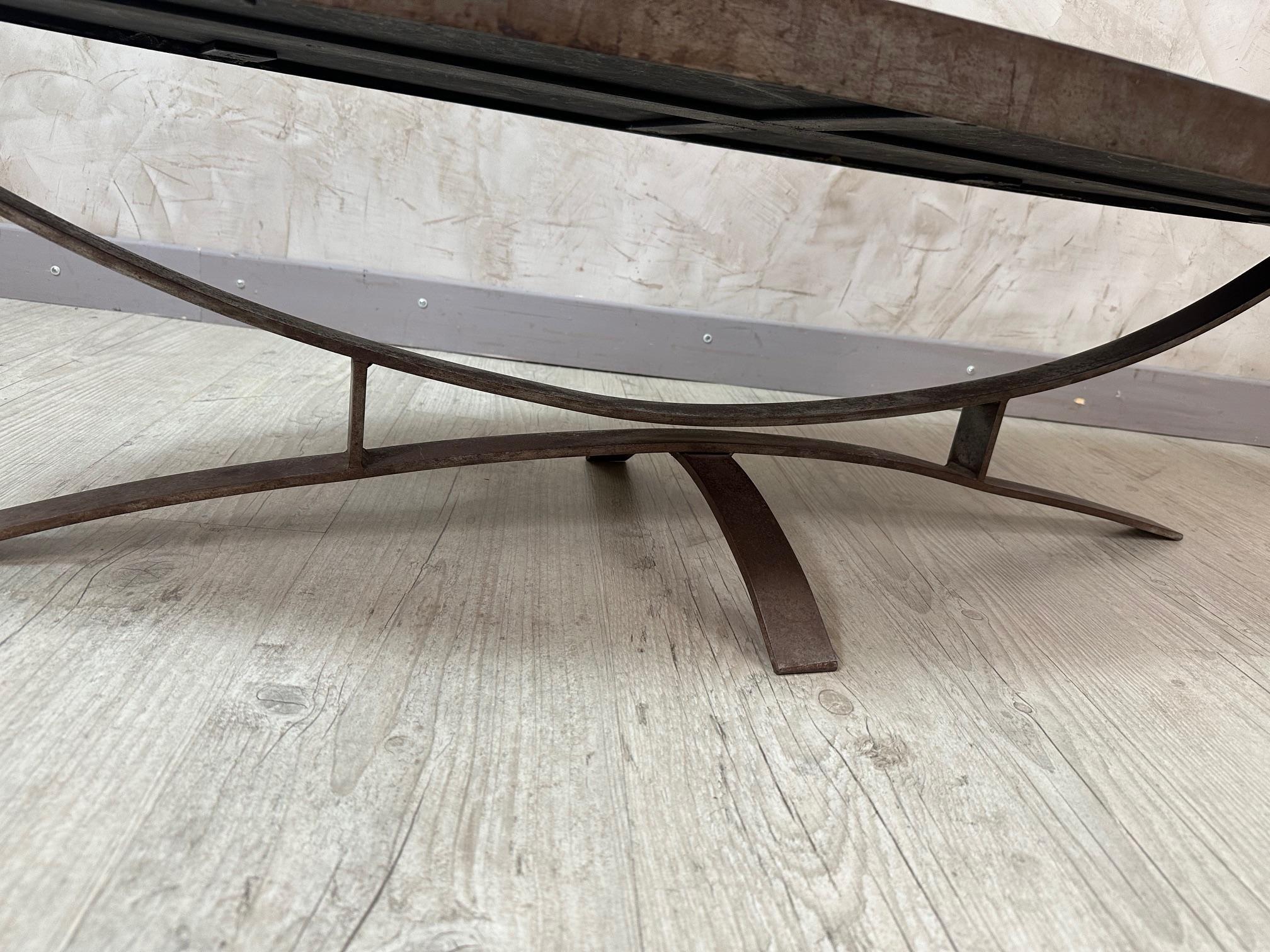 Table basse en métal et céramique vintage française du 20e siècle, 1960 Bon état - En vente à LEGNY, FR