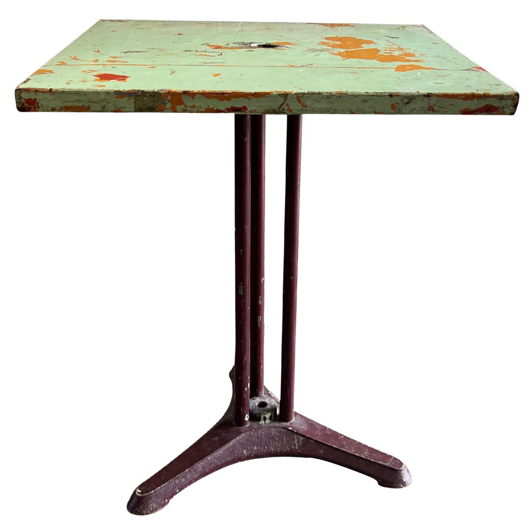 20th Century French Vintage Metal Bar Table - Parisian Bistro Table Vert
