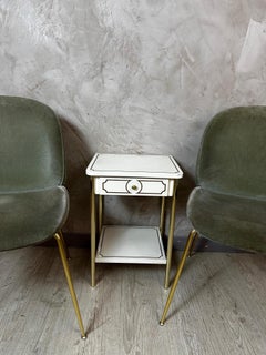 20th century French Vintage Metal Side Table, 1980s
