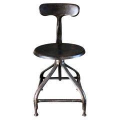 20th Century French Vintage Metal Workshop Chair by Nicolle & Paul-Henry Nicolle