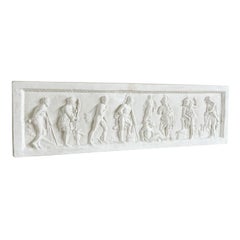 plâtre mural de style néoclassique français du 20ème siècle en relief hellénistique