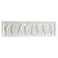 plâtre mural de style néoclassique français du 20ème siècle en relief hellénistique