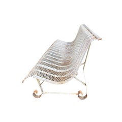 20th Century French Vintage Perforated Metal Garden Bench