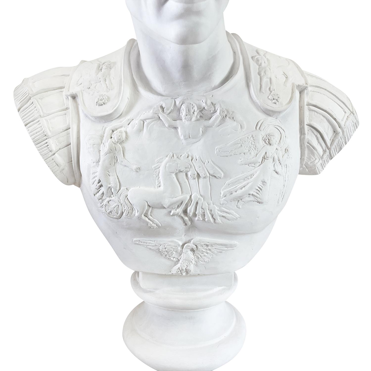 Intonaco Busto in gesso di Giulio Cesare d'epoca francese del XX secolo in vendita