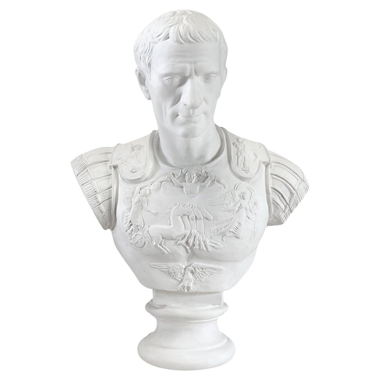 20th Century French Vintage Plaster Bust of Julius Caesar