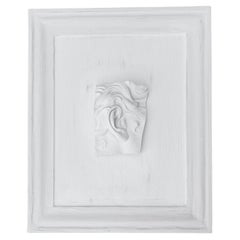 Frammento di lato in gesso d'epoca francese del XX secolo raffigurante Alexander il Grande