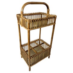 20th century French Vintage Rattan Bottles Holder, 1960s