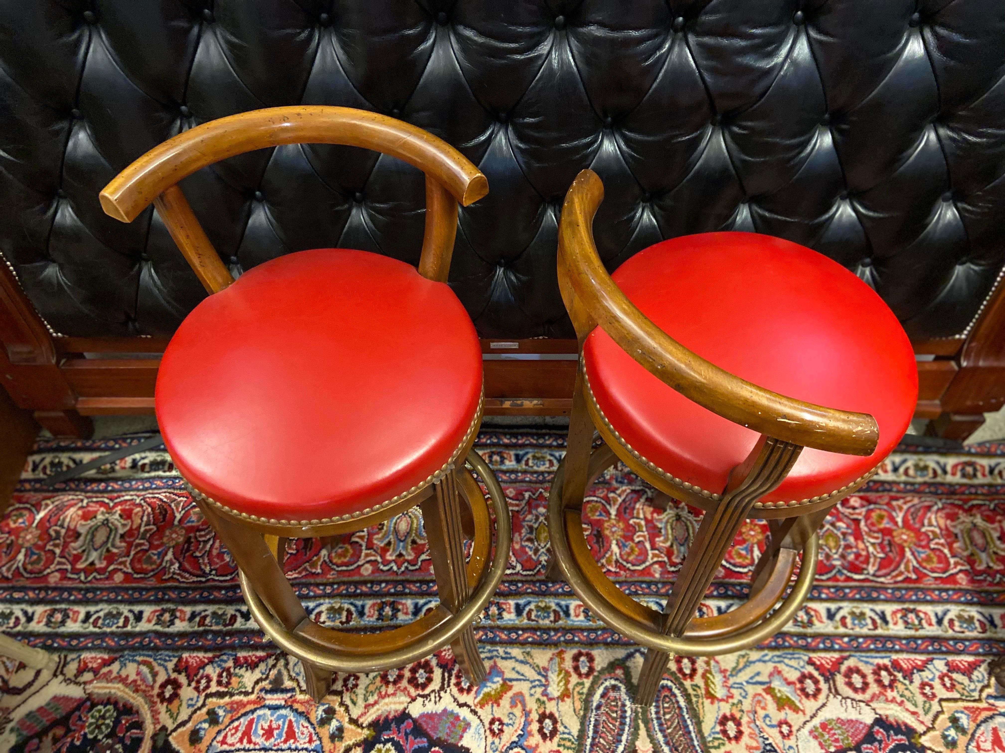 vintage leather bar stools