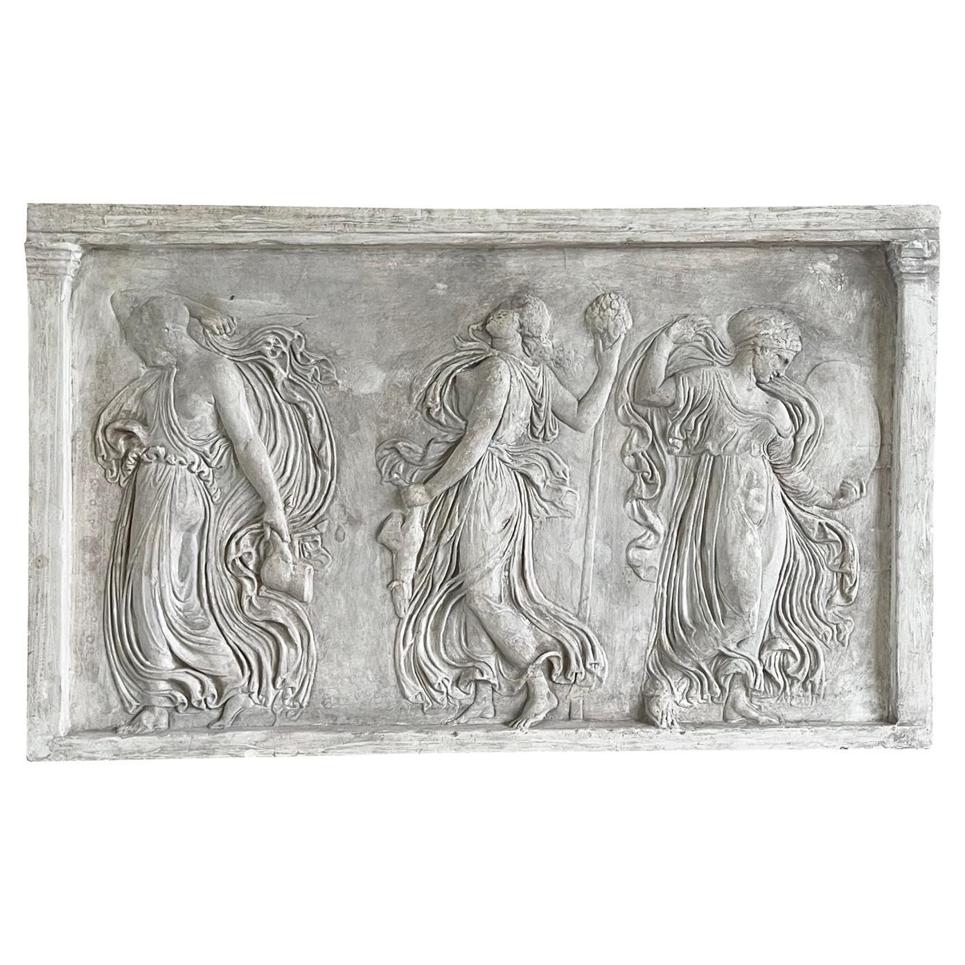 20th Century French Vintage Three Charites or Graces Plaster Relief