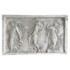 20th Century French Vintage Three Charites or Graces Plaster Relief 20th Century French Vintage Three Charites or Graces Plaster Relief