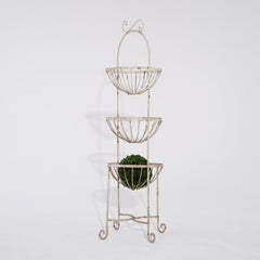 20th Century French Vintage Three-Tier Metal Garden Plant Stand