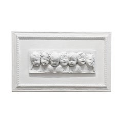 20th Century French Vintage Wall Plaster Relief Fragment of a Children’s Choir