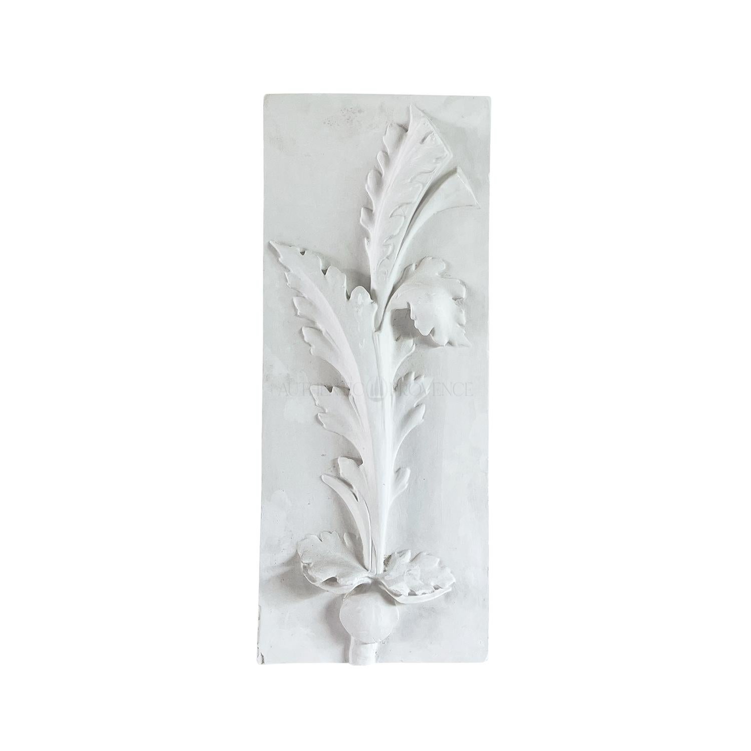 Fatto a mano Rilievo in gesso da parete vintage francese del XX secolo raffigurante uno studio botanico in vendita