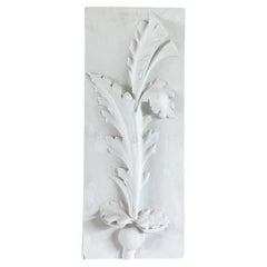 Französisches Vintage-Wandgemälde aus Gips des 20. Jahrhunderts, Relief einer botanischen Studie