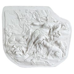 20th Century French Vintage Wall Plaster Relief of Artemis