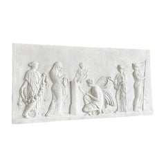 20th Century French Vintage Wall Plaster Relief of the Greek God Dionysus