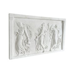 20th Century French Vintage Wall Plaster Relief of the Three Charites or Graces