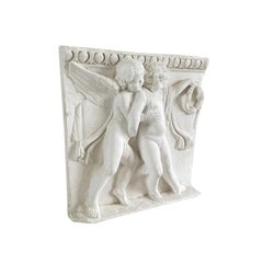 20th Century French Vintage Wall Plaster Relief of Two Cherubim