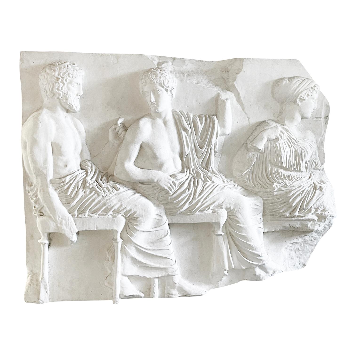A vintage wall fragment of the Areopagus, which in pre-classical times dates back to a selective council of elders for the city of Athens. The membership was favored to those who had been selected in high public offices. This wall mount relief is