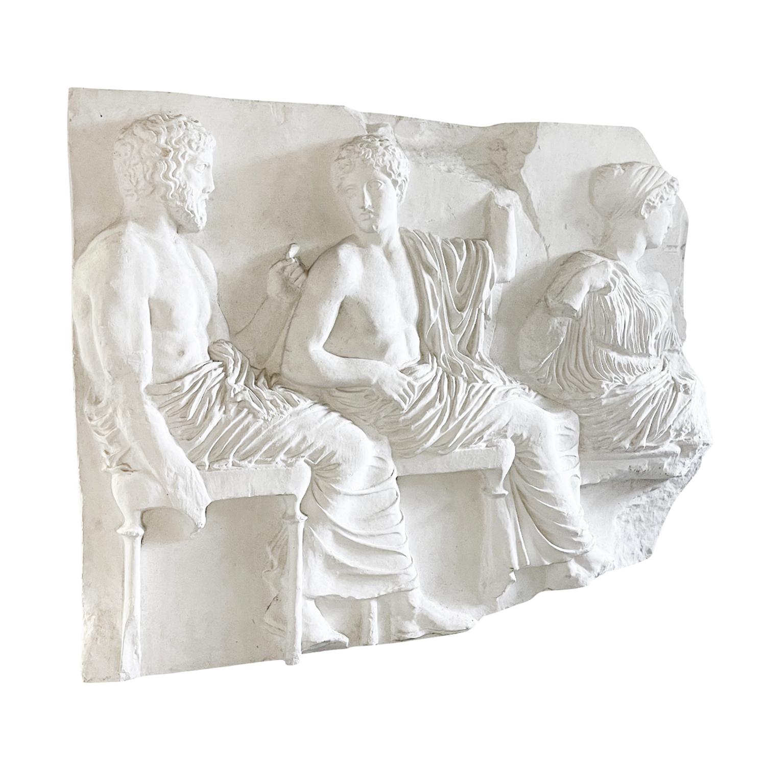 20th Century French Vintage Wall Relief of the Areopagus in Plaster In Good Condition For Sale In West Palm Beach, FL