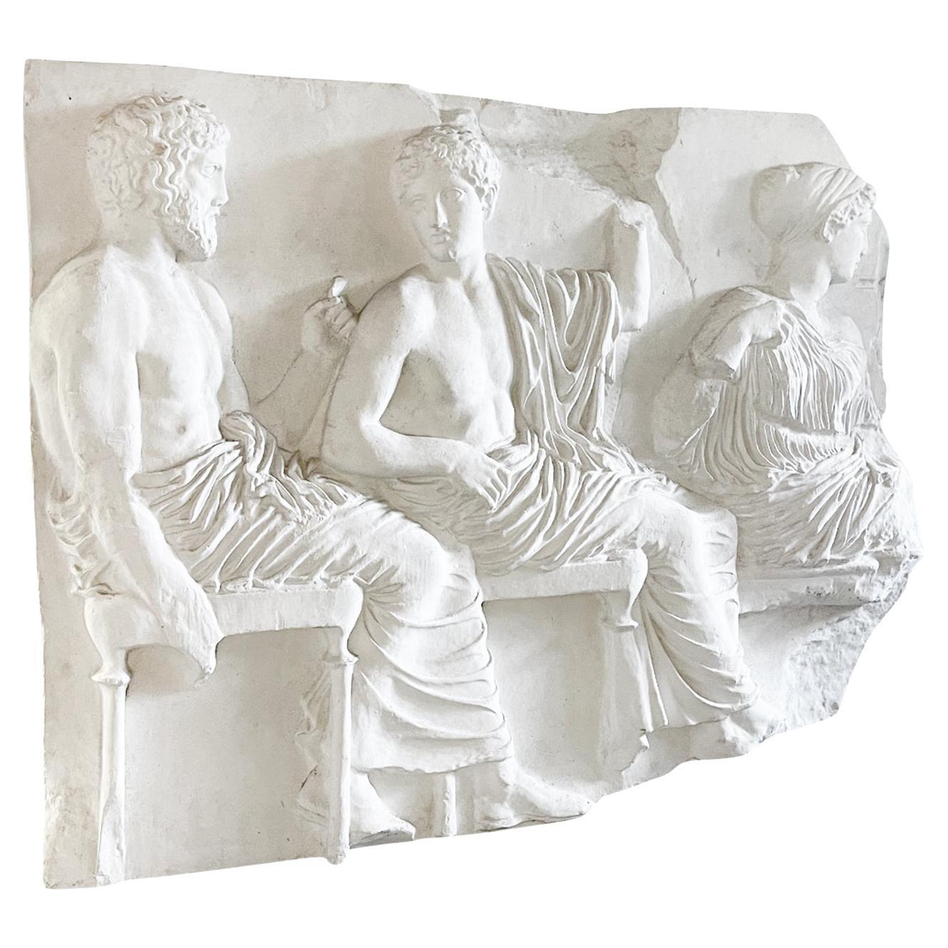 Relief mural français du 20ème siècle de l'Areopage en plâtre