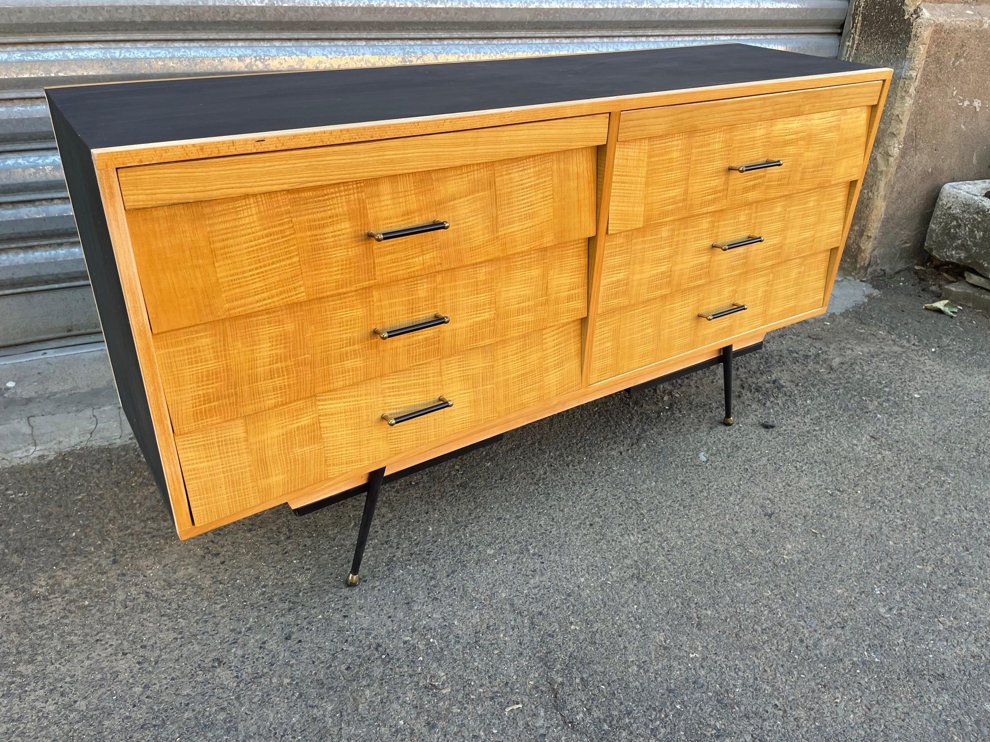 20th Century, French, Vintage Wood and Brass Commode, 1960s 11