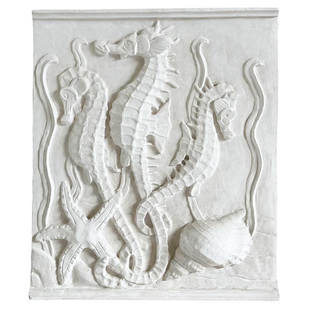 20th Century French Wall Plaster Relief Marin - Vintage Architectural Element