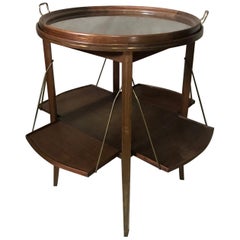 20th Century French Walnut and Glass Tea Table, 1920s