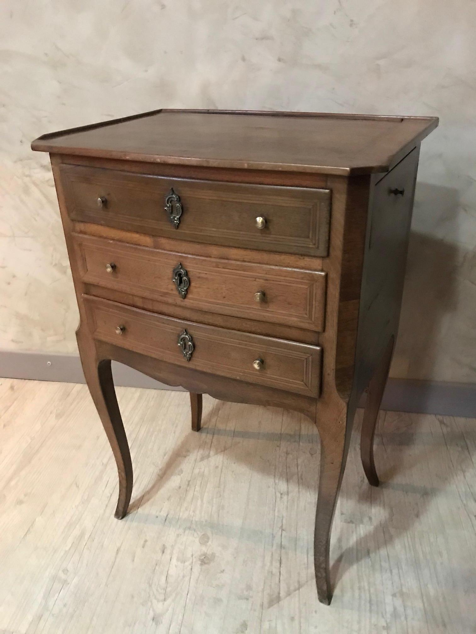 Louis XV 20th Century French Walnut and Marquetry 