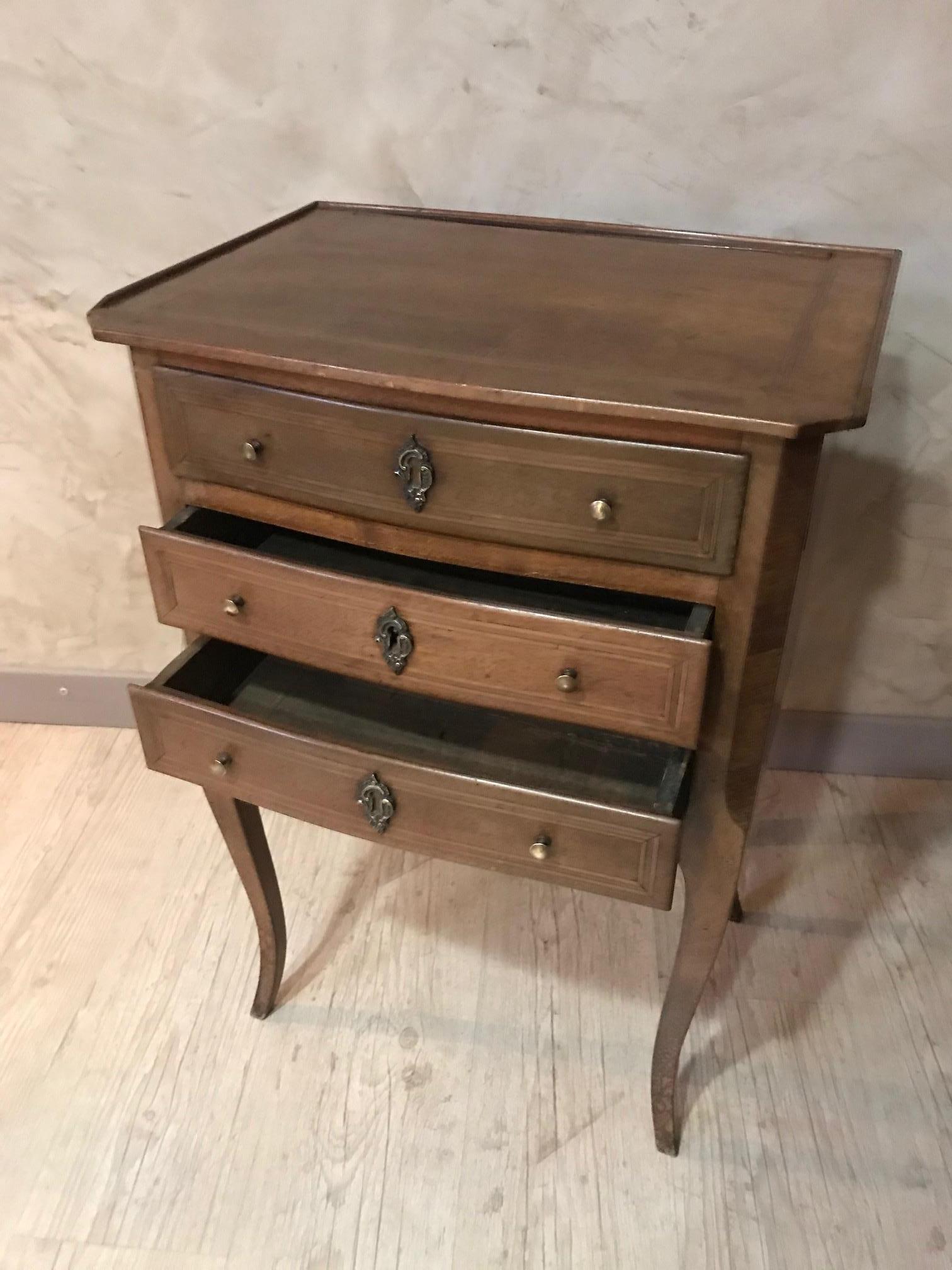 20th Century French Walnut and Marquetry 