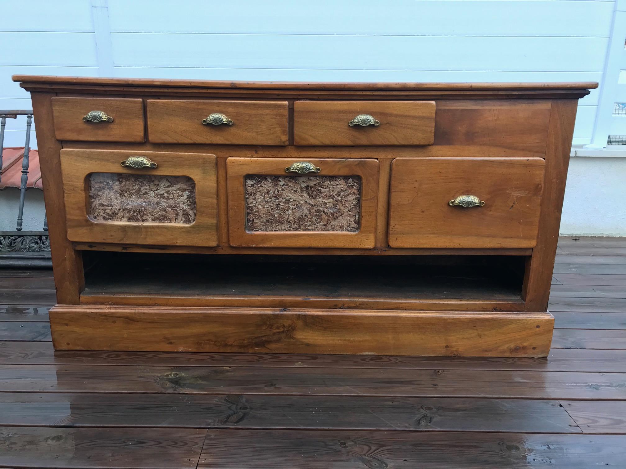 20th Century French Walnut Apothecary Cabinet or Chests of Drawer, 1900s 6