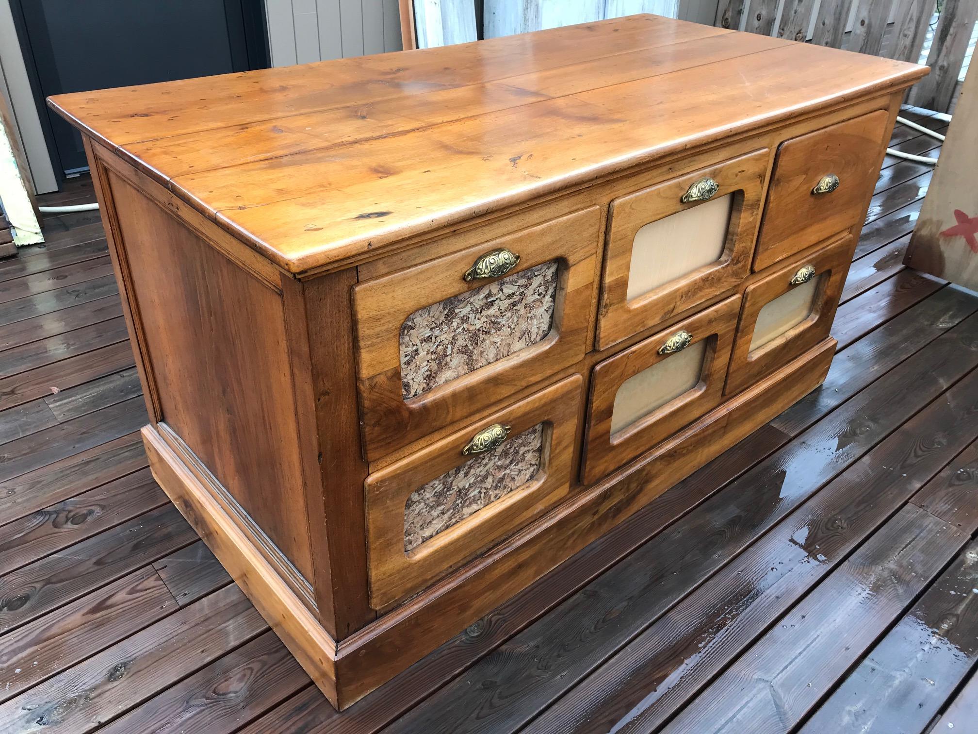 20th Century French Walnut Apothecary Cabinet or Chests of Drawer, 1900s 8