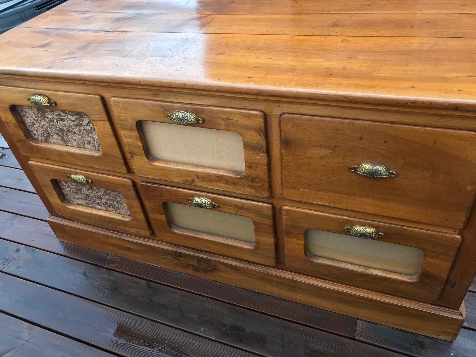 20th Century French Walnut Apothecary Cabinet or Chests of Drawer, 1900s 9