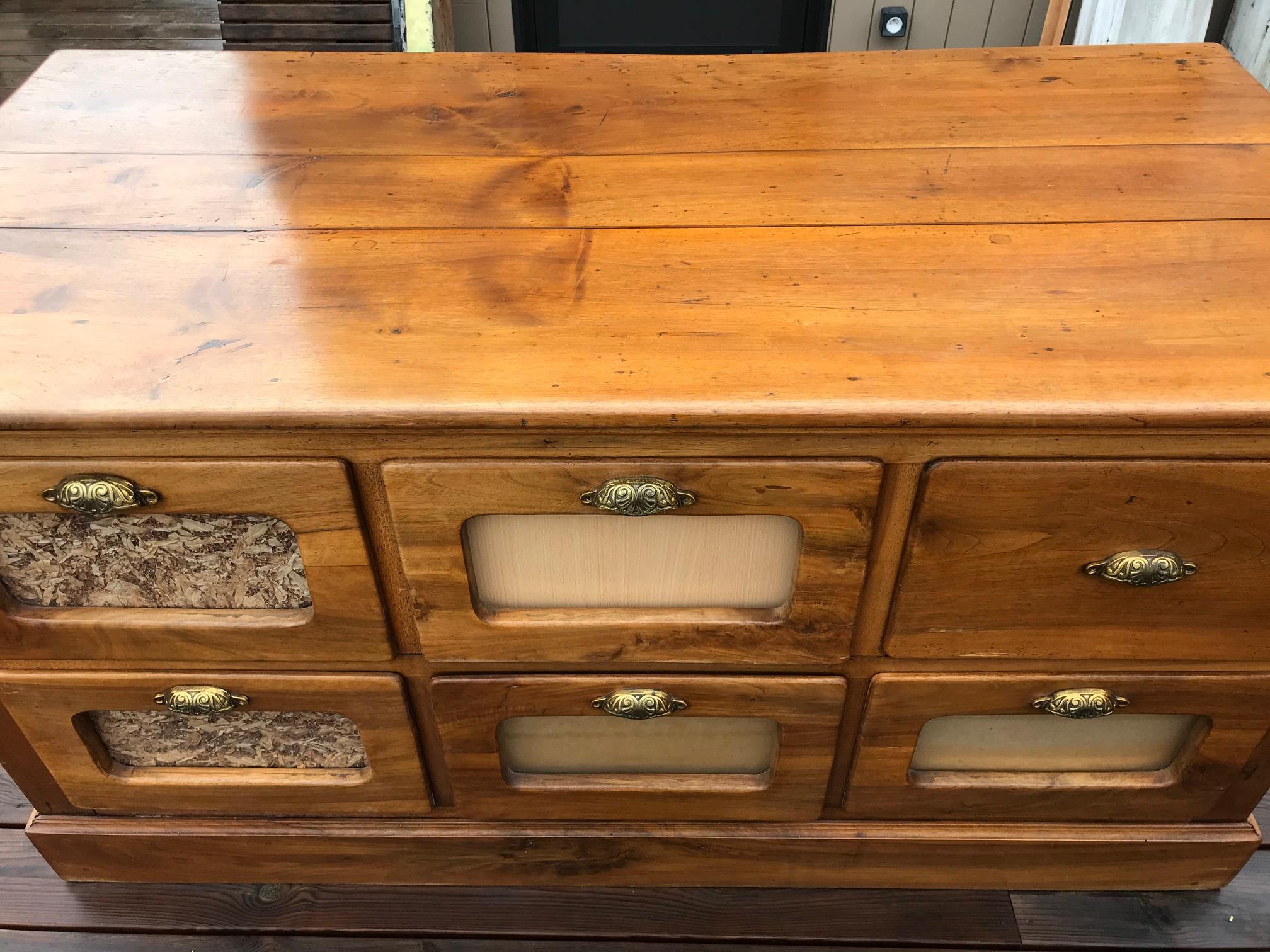 20th Century French Walnut Apothecary Cabinet or Chests of Drawer, 1900s 10