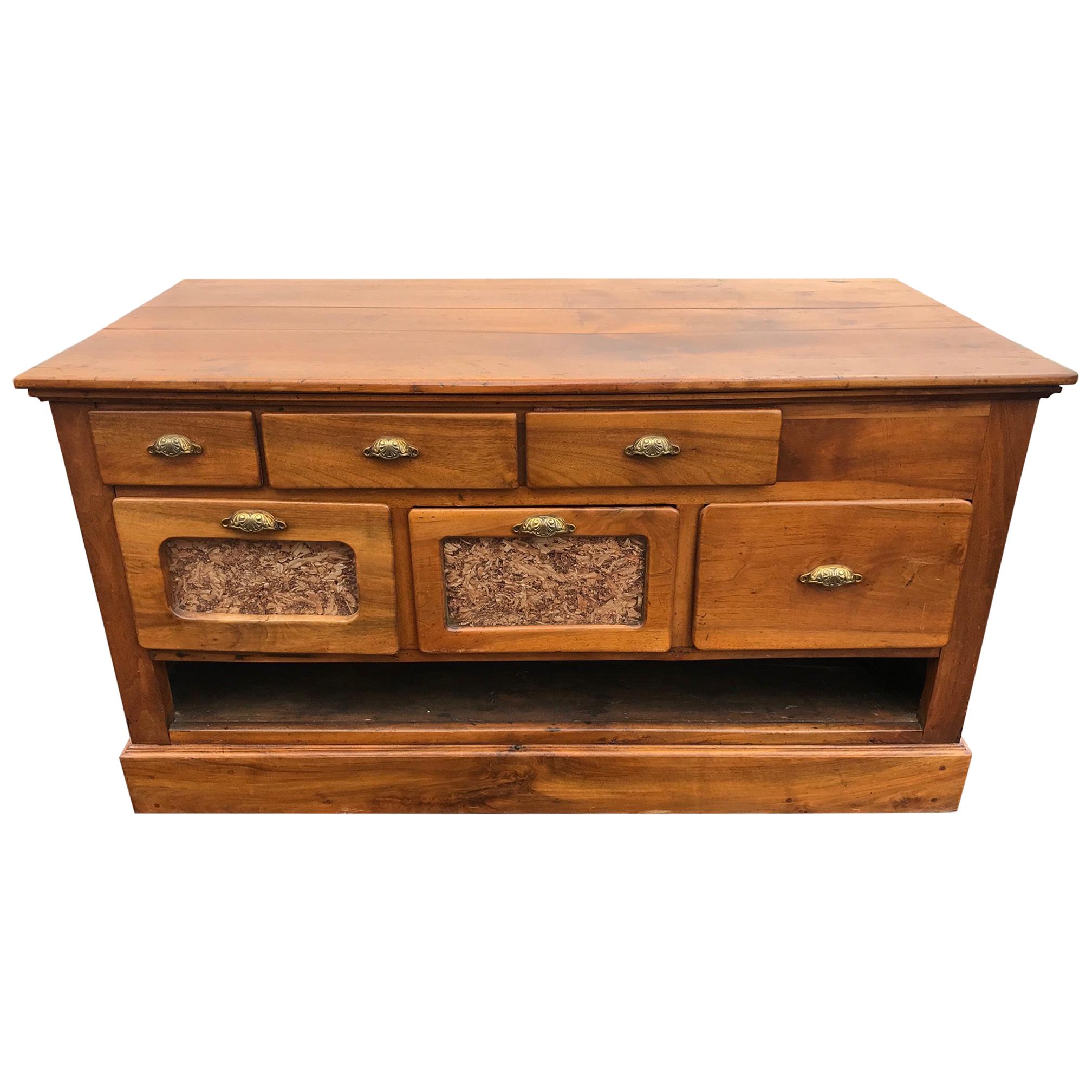20th Century French Walnut Apothecary Cabinet or Chests of Drawer, 1900s