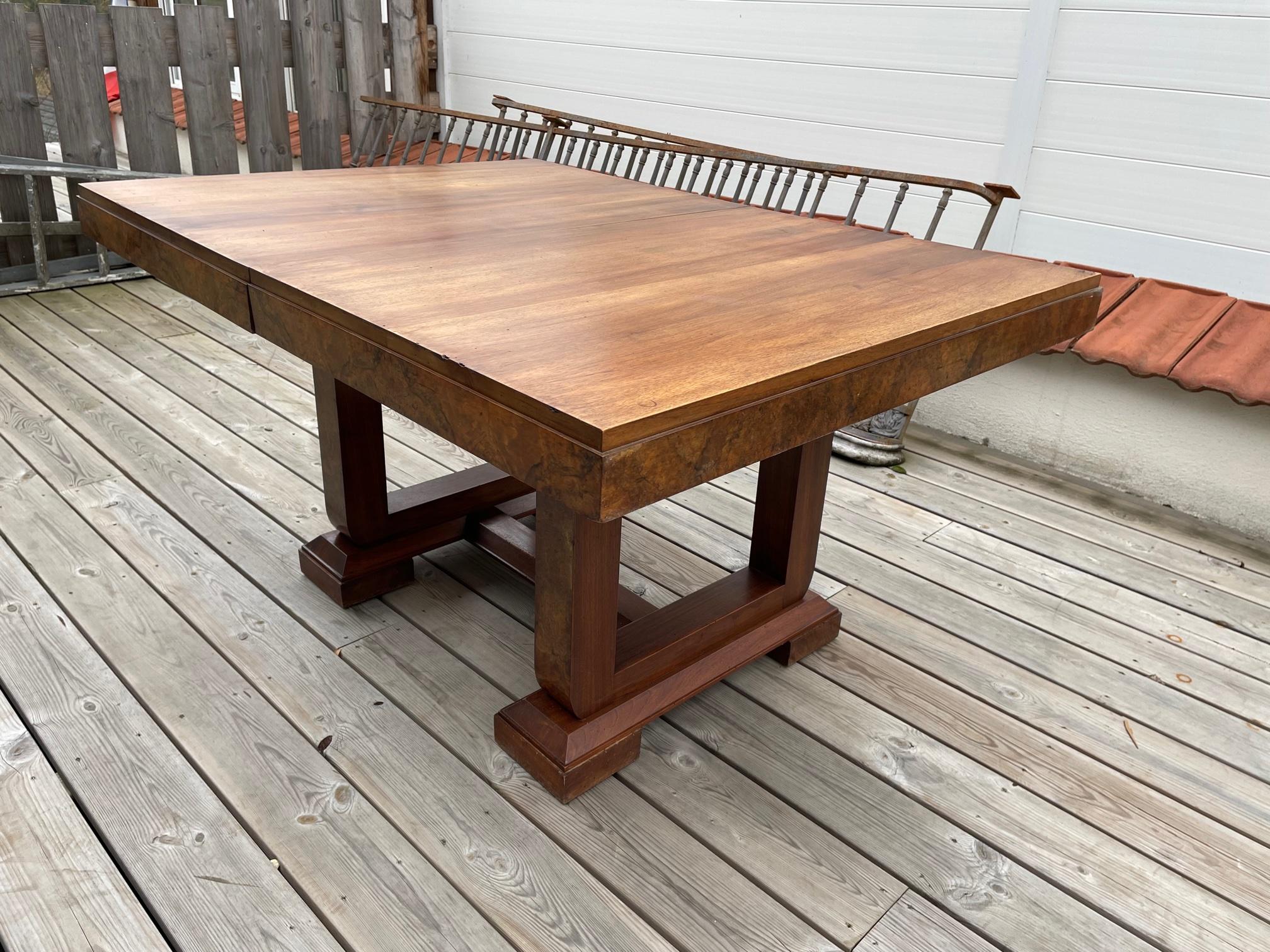 20th Century French Walnut Dining Table, 1940s 10
