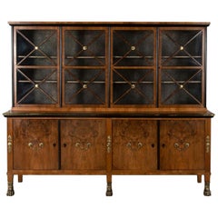 20th Century French Walnut Display Cabinet
