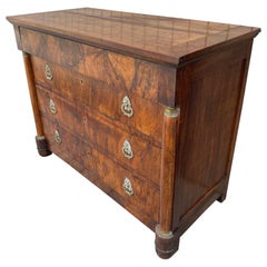 20th Century French Walnut Empire Period Commode